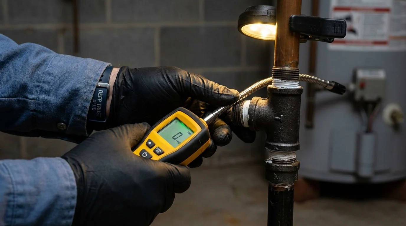 Gas leak detection with electronic sniffer by Johns Plumbing LLC in Morris Plains