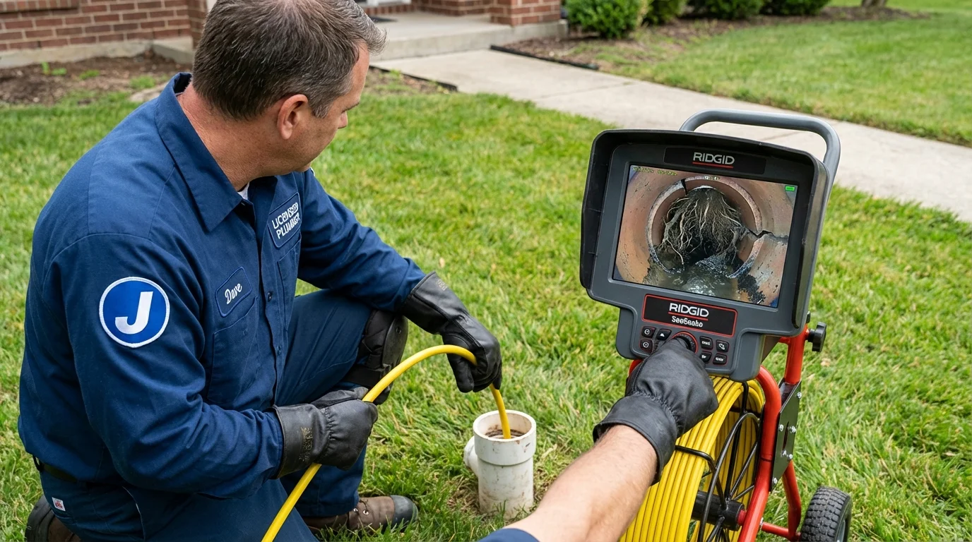 Sewer camera inspection being performed by Johns Plumbing LLC in Morris Plains