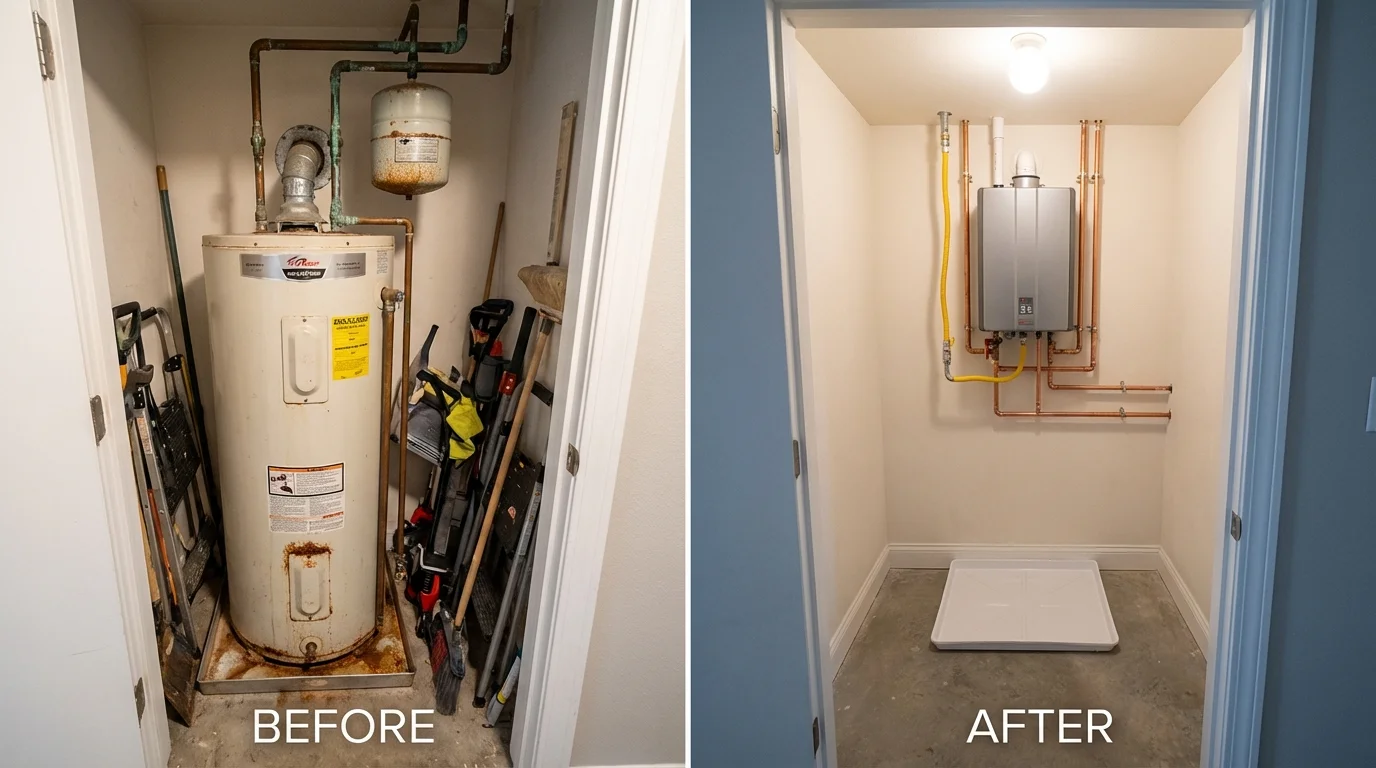 Tank water heater versus wall-mounted tankless unit comparison for Morris Plains, NJ homeowners